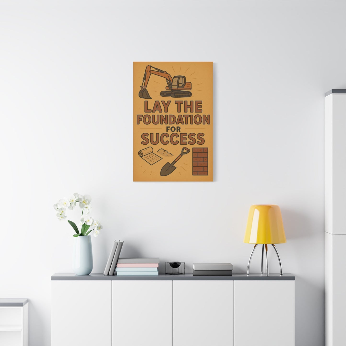 Motivational Canvas Art - 'Lay the Foundation for Success' - BuildBossUK