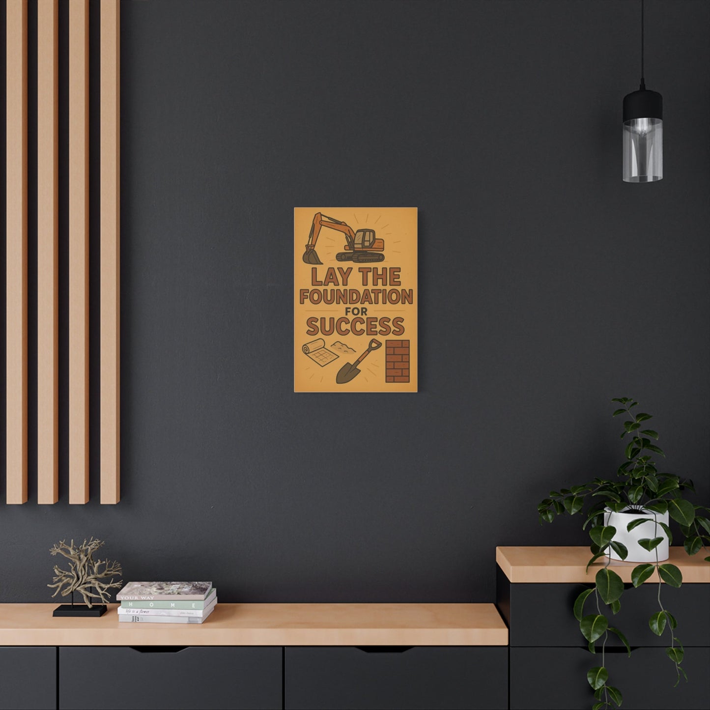 Motivational Canvas Art - 'Lay the Foundation for Success' - BuildBossUK