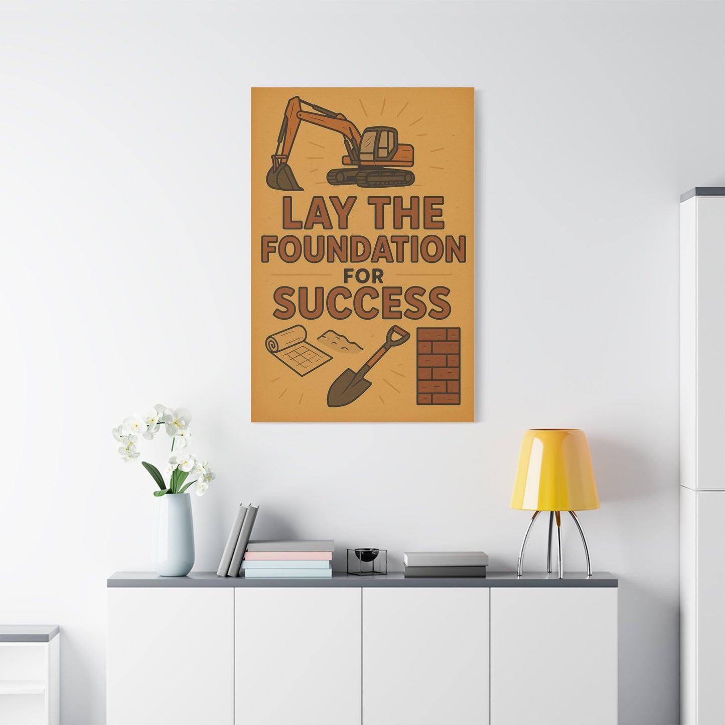 Motivational Canvas Art - 'Lay the Foundation for Success' - BuildBossUK