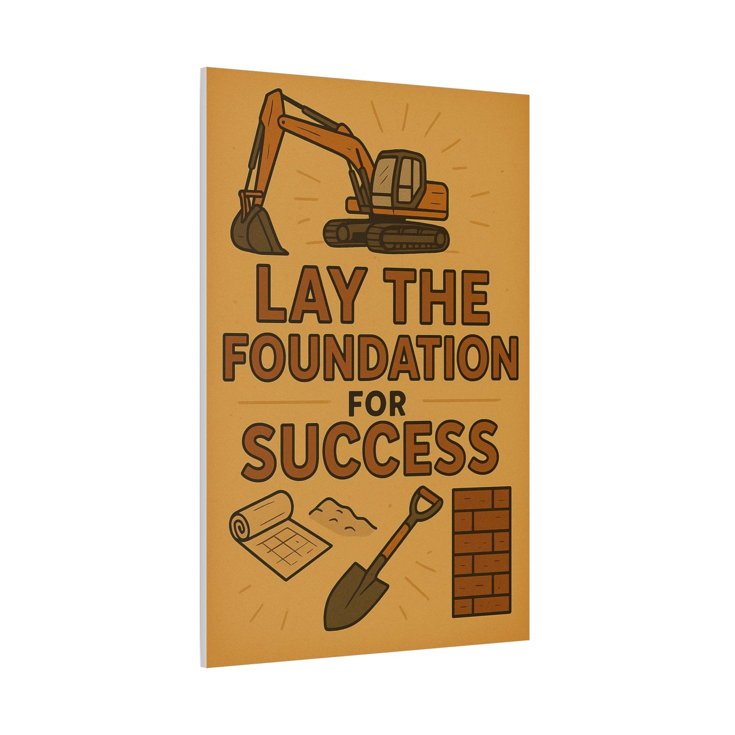 Motivational Canvas Art - 'Lay the Foundation for Success' - BuildBossUK