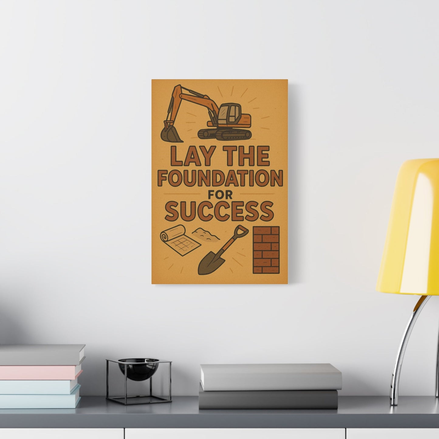 Motivational Canvas Art - 'Lay the Foundation for Success' - BuildBossUK