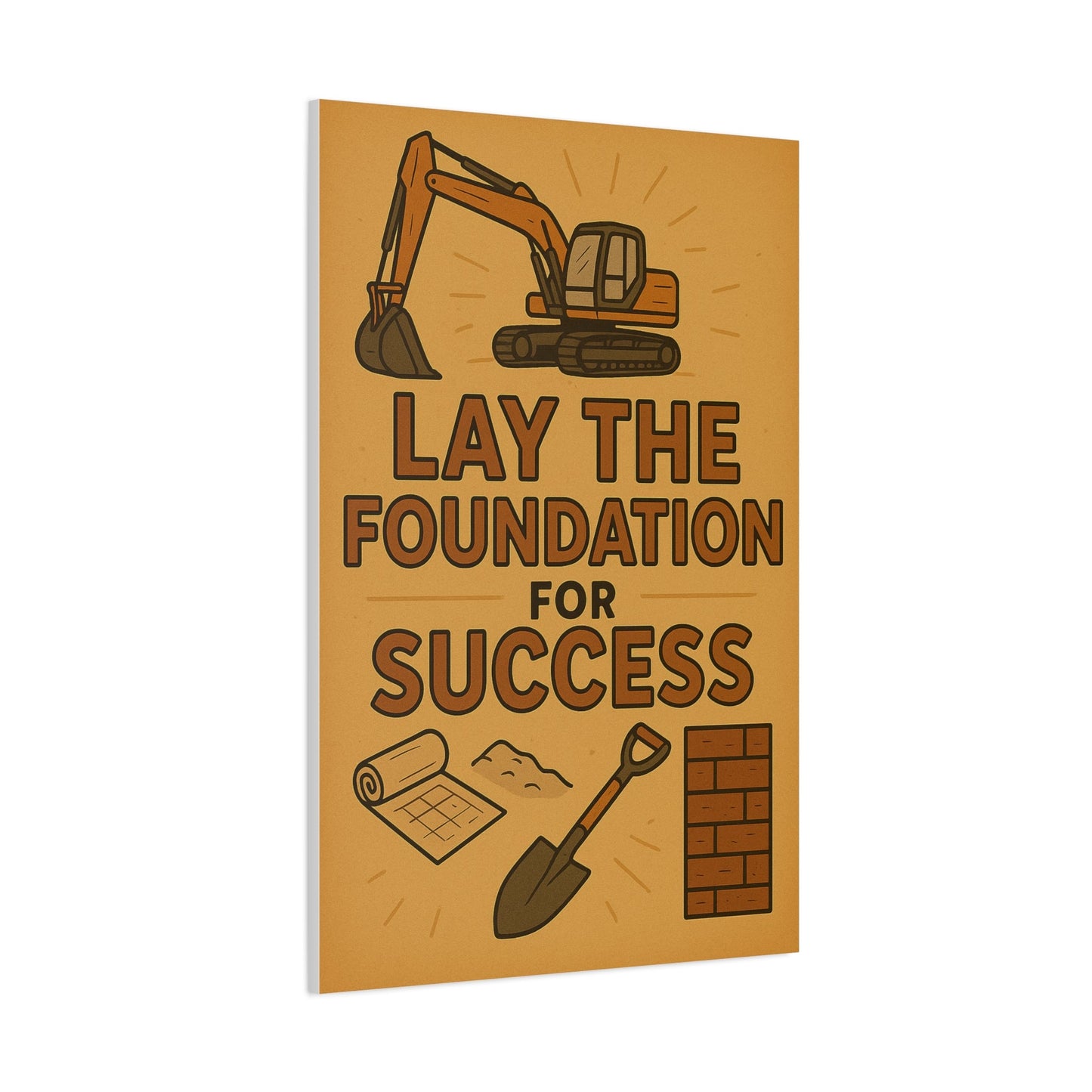Motivational Canvas Art - 'Lay the Foundation for Success' - BuildBossUK