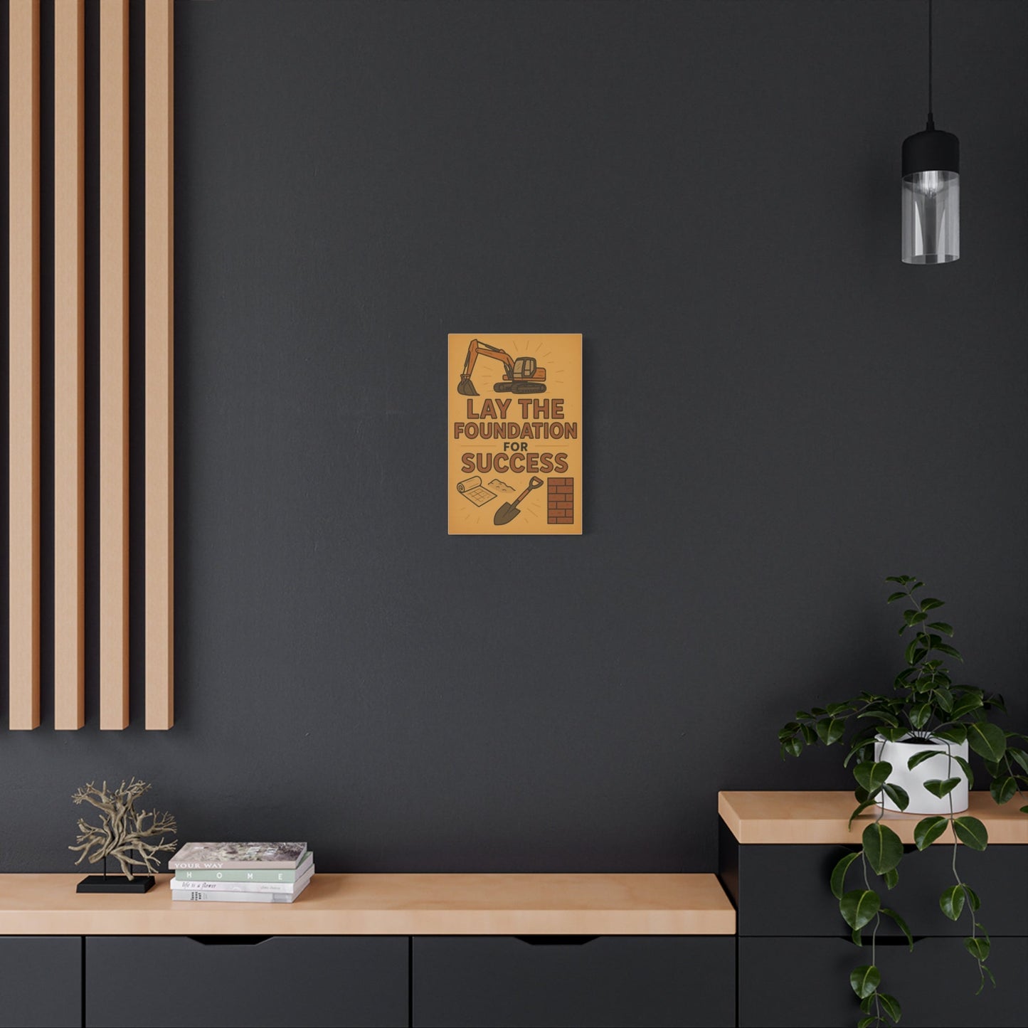 Motivational Canvas Art - 'Lay the Foundation for Success' - BuildBossUK