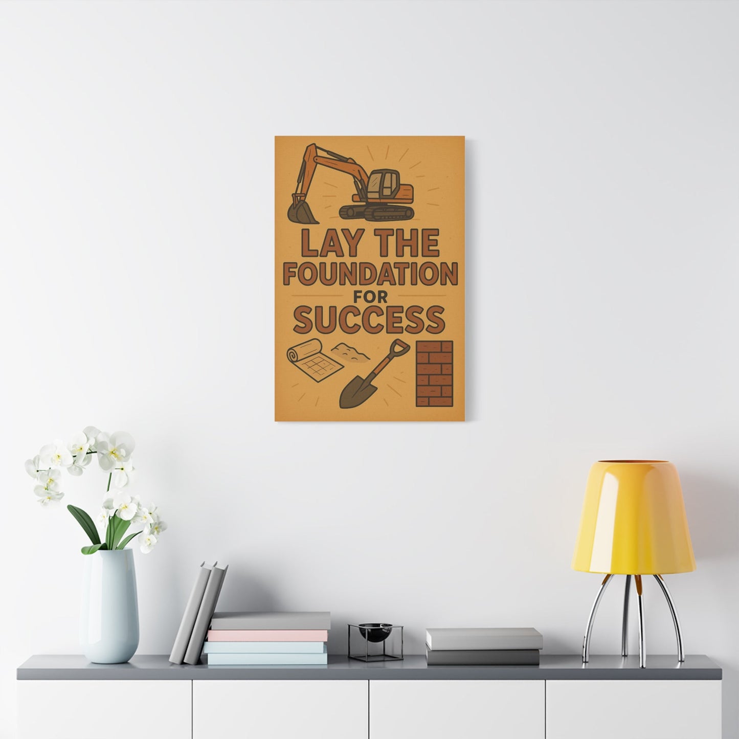 Motivational Canvas Art - 'Lay the Foundation for Success' - BuildBossUK