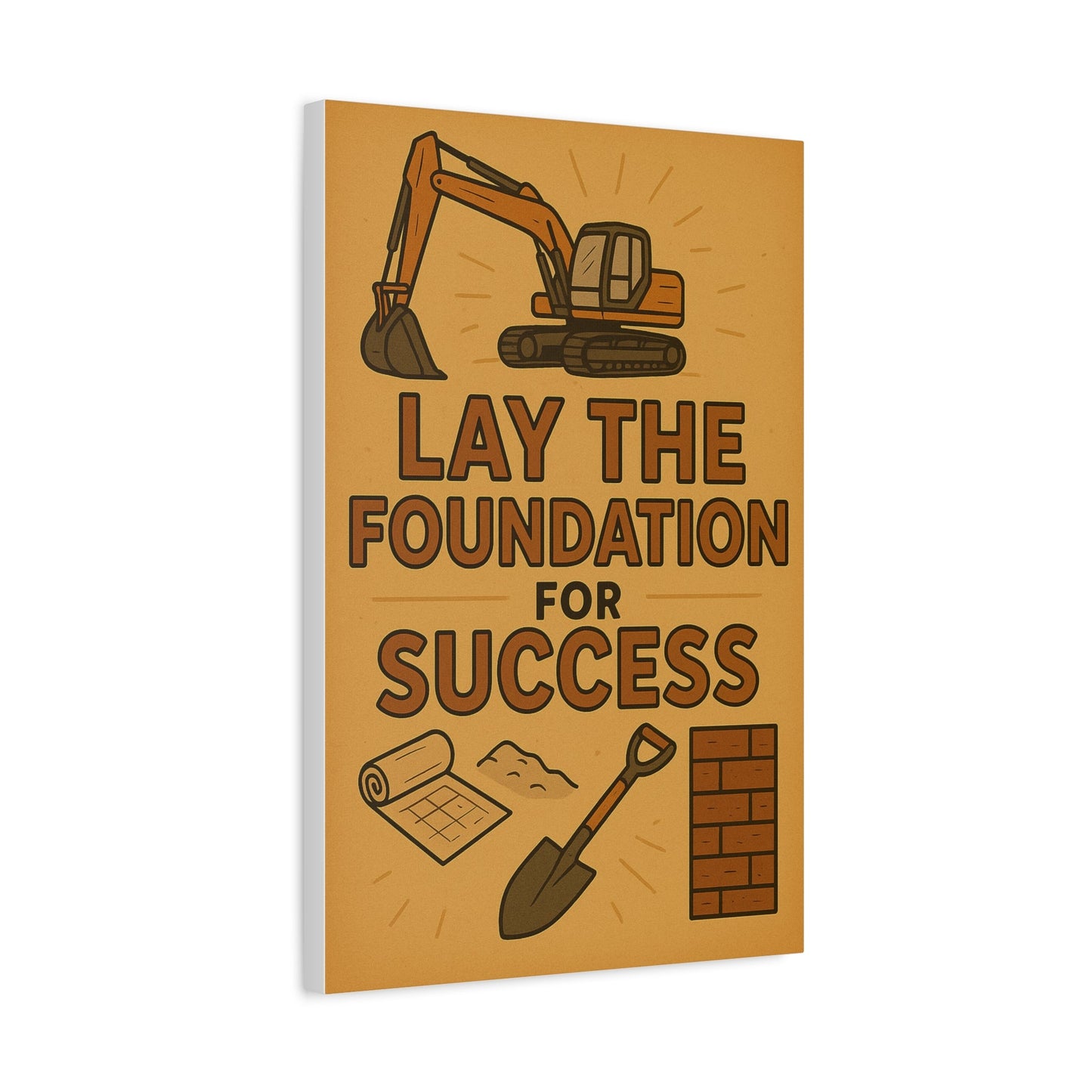 Motivational Canvas Art - 'Lay the Foundation for Success' - BuildBossUK