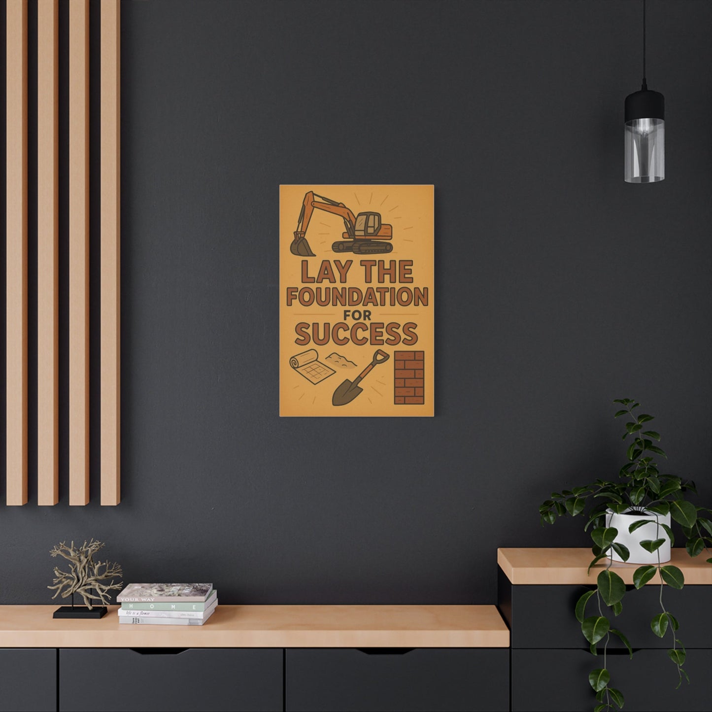 Motivational Canvas Art - 'Lay the Foundation for Success' - BuildBossUK