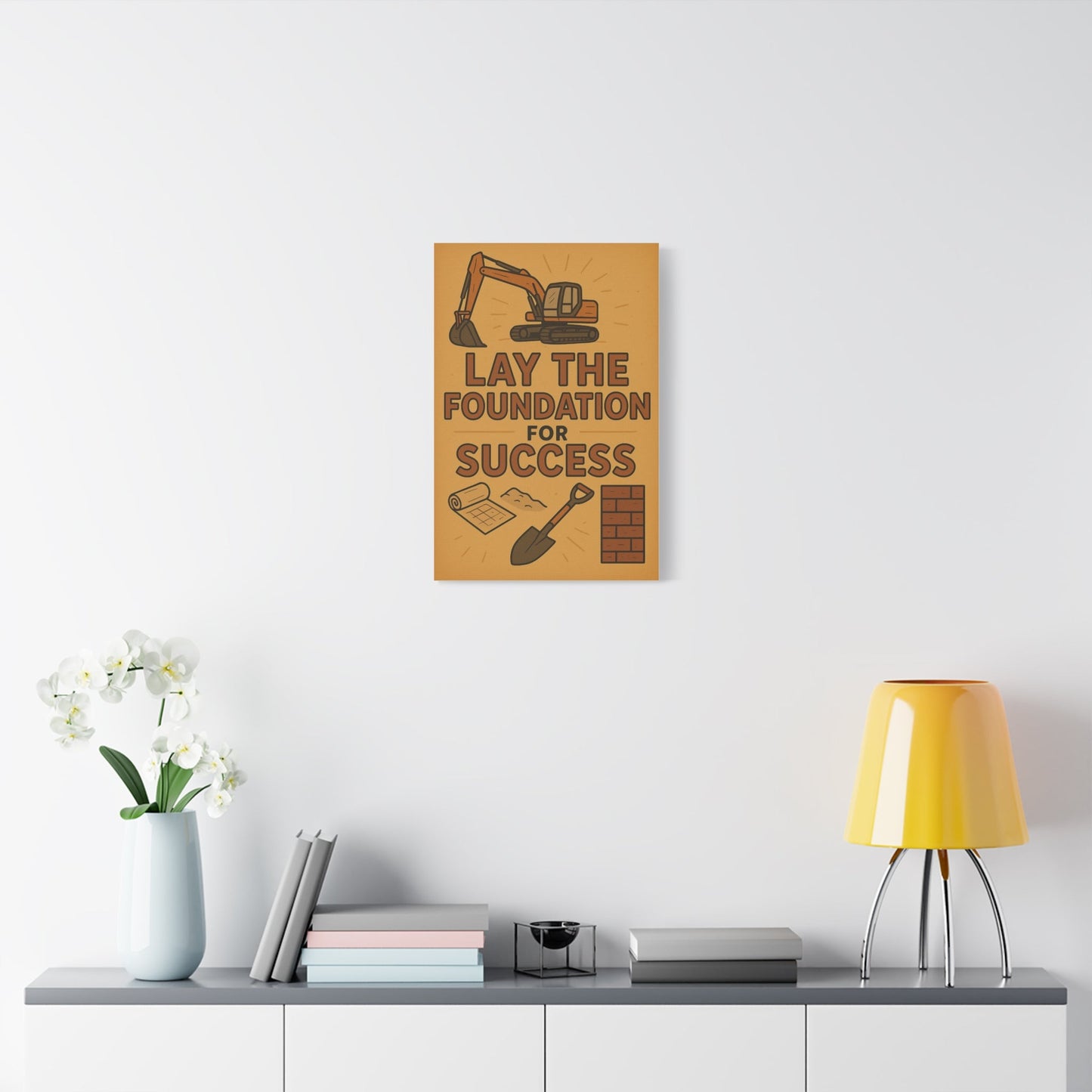 Motivational Canvas Art - 'Lay the Foundation for Success' - BuildBossUK