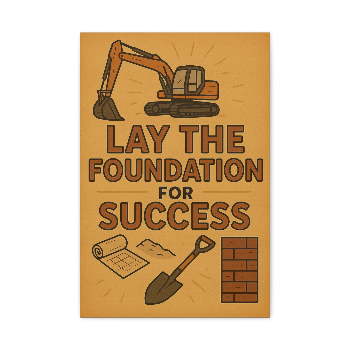 Motivational Canvas Art - 'Lay the Foundation for Success' - BuildBossUK
