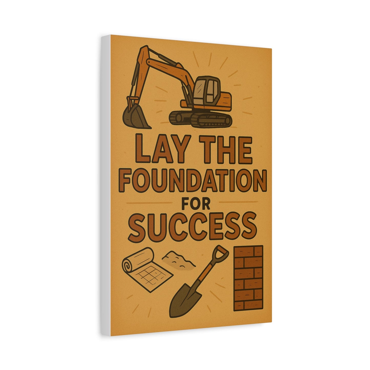 Motivational Canvas Art - 'Lay the Foundation for Success' - BuildBossUK