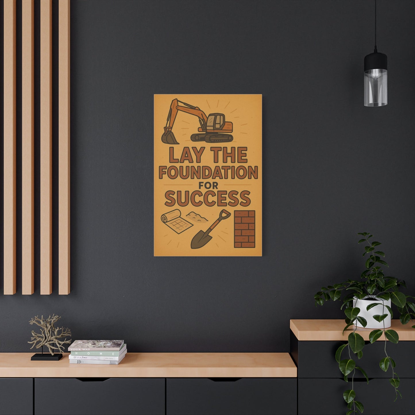 Motivational Canvas Art - 'Lay the Foundation for Success' - BuildBossUK