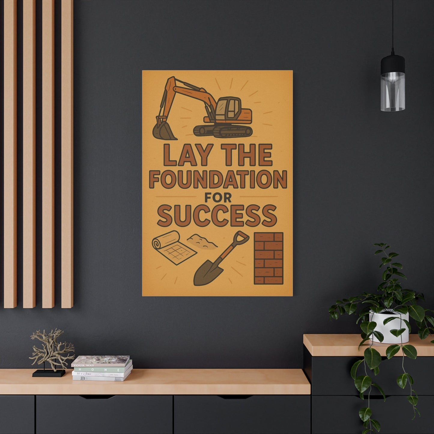 Motivational Canvas Art - 'Lay the Foundation for Success' - BuildBossUK