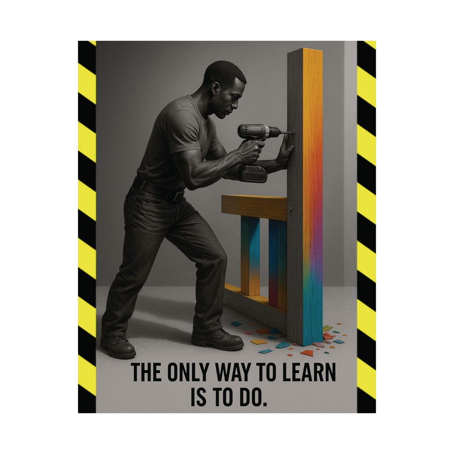 Motivational Matte Vertical Poster - "only way to learn" - BuildBossUK