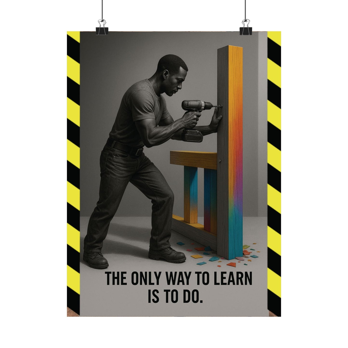 Motivational Matte Vertical Poster - "only way to learn" - BuildBossUK