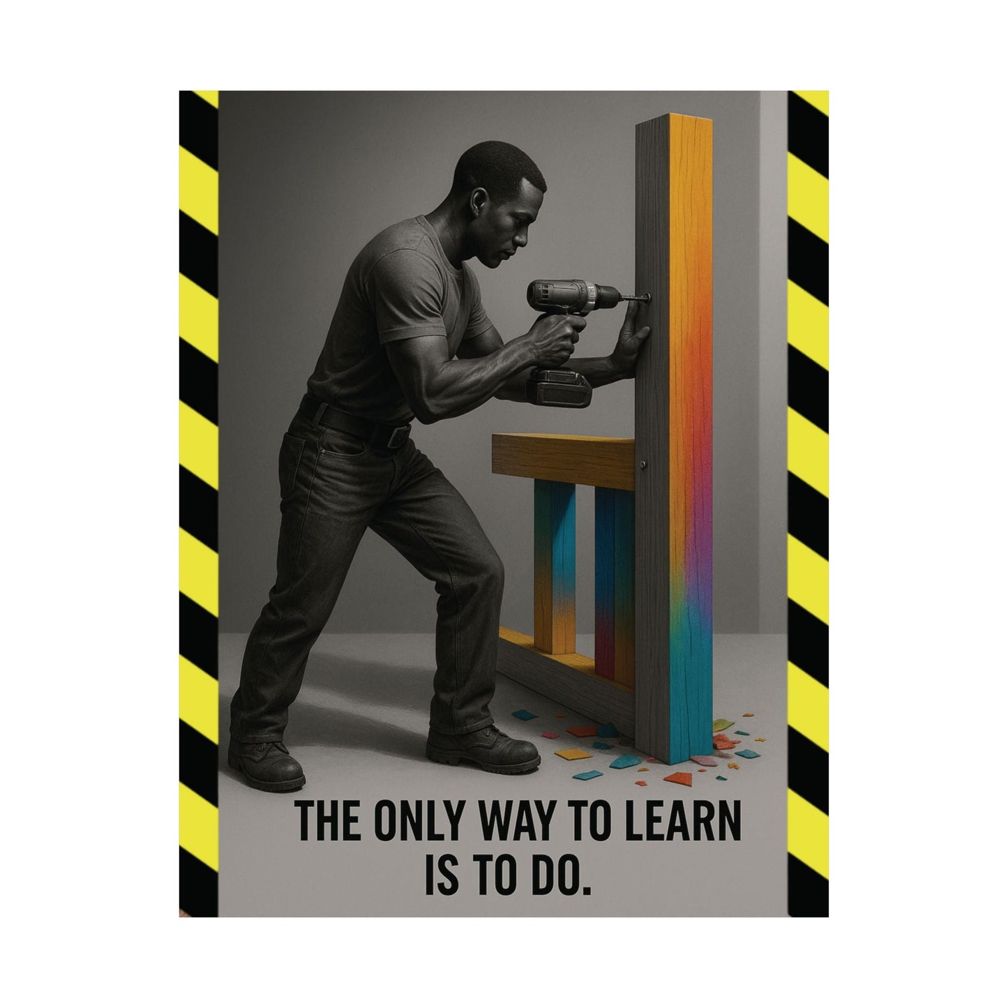 Motivational Matte Vertical Poster - "only way to learn" - BuildBossUK