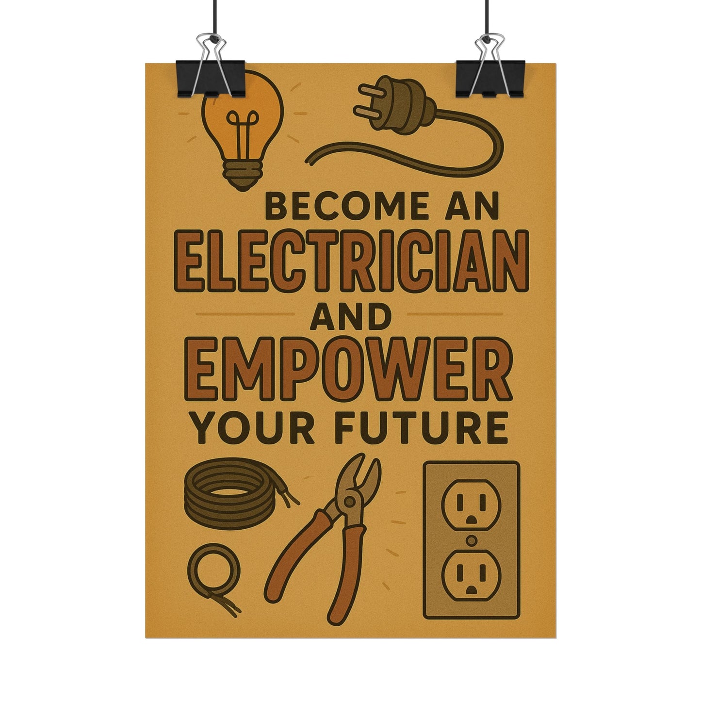 Motivational Trade Poster "Become an electrician" - BuildBossUK