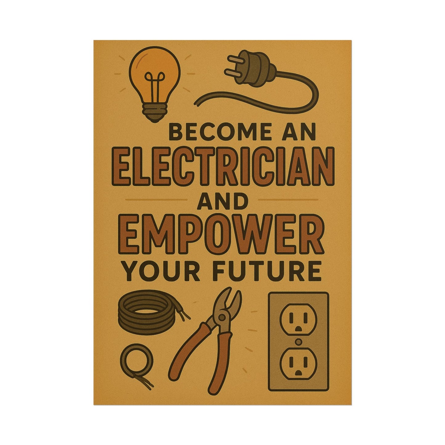 Motivational Trade Poster "Become an electrician" - BuildBossUK