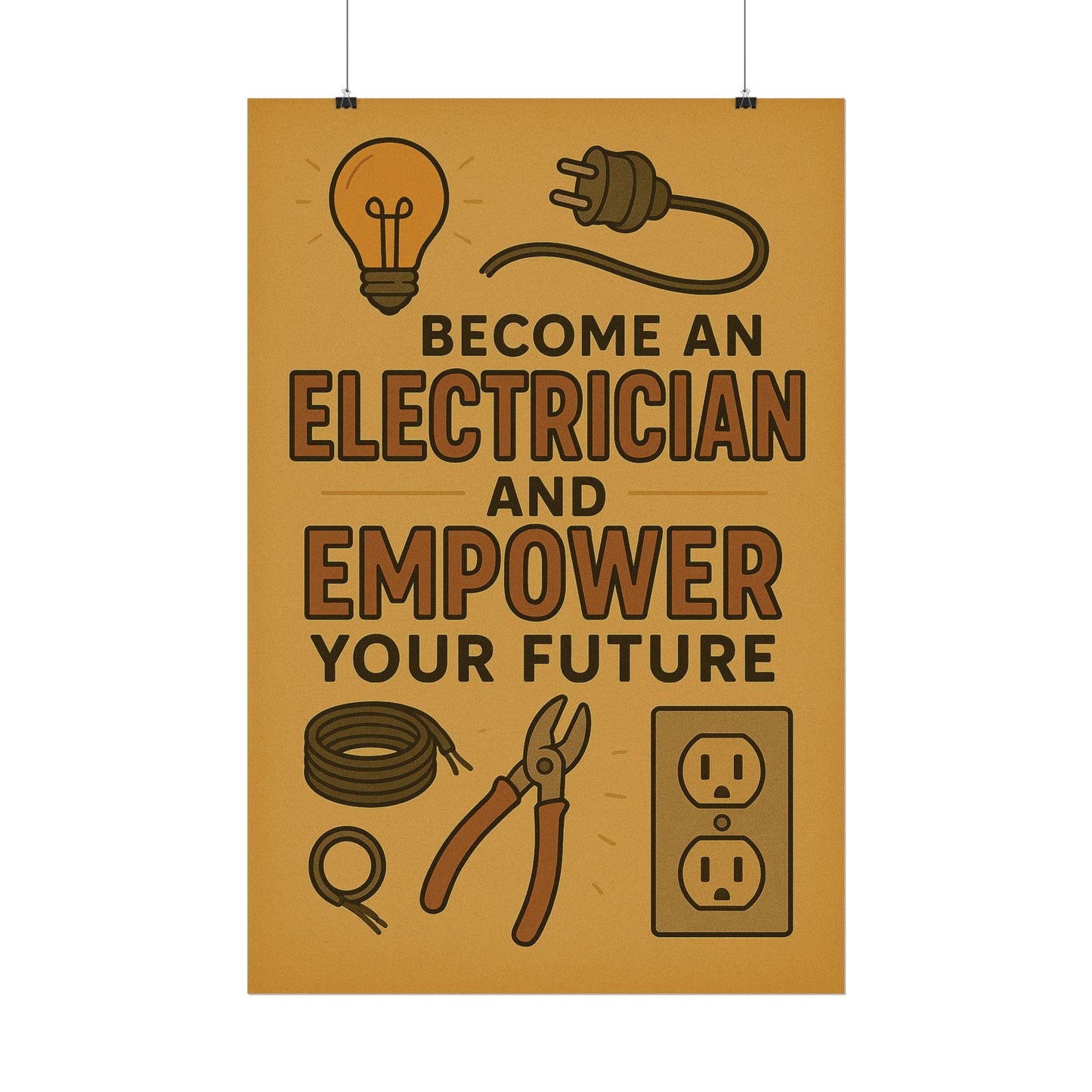 Motivational Trade Poster "Become an electrician" - BuildBossUK