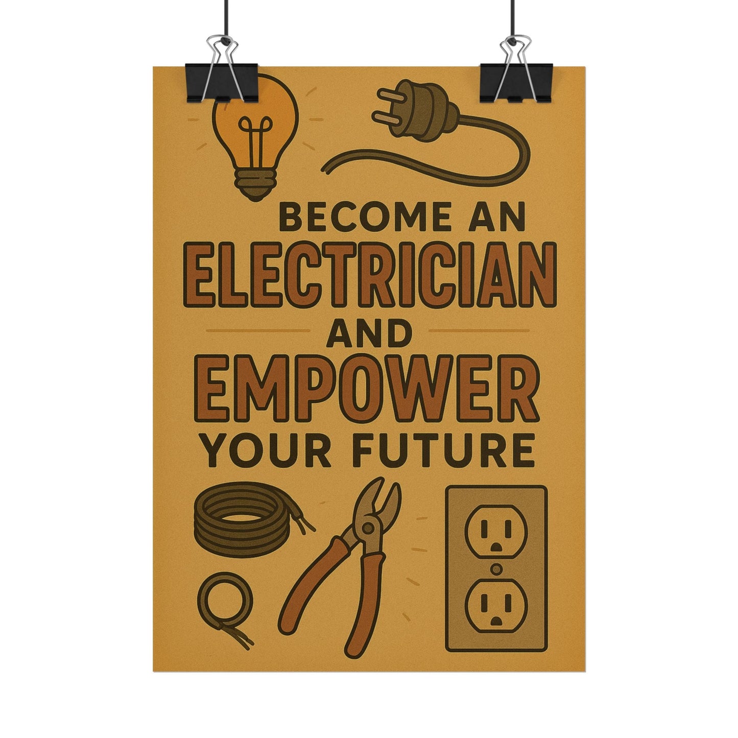Motivational Trade Poster "Become an electrician" - BuildBossUK