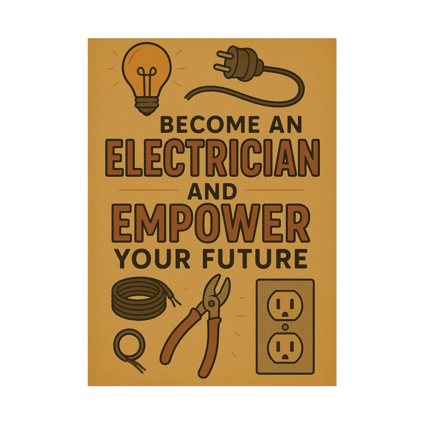 Motivational Trade Poster "Become an electrician" - BuildBossUK