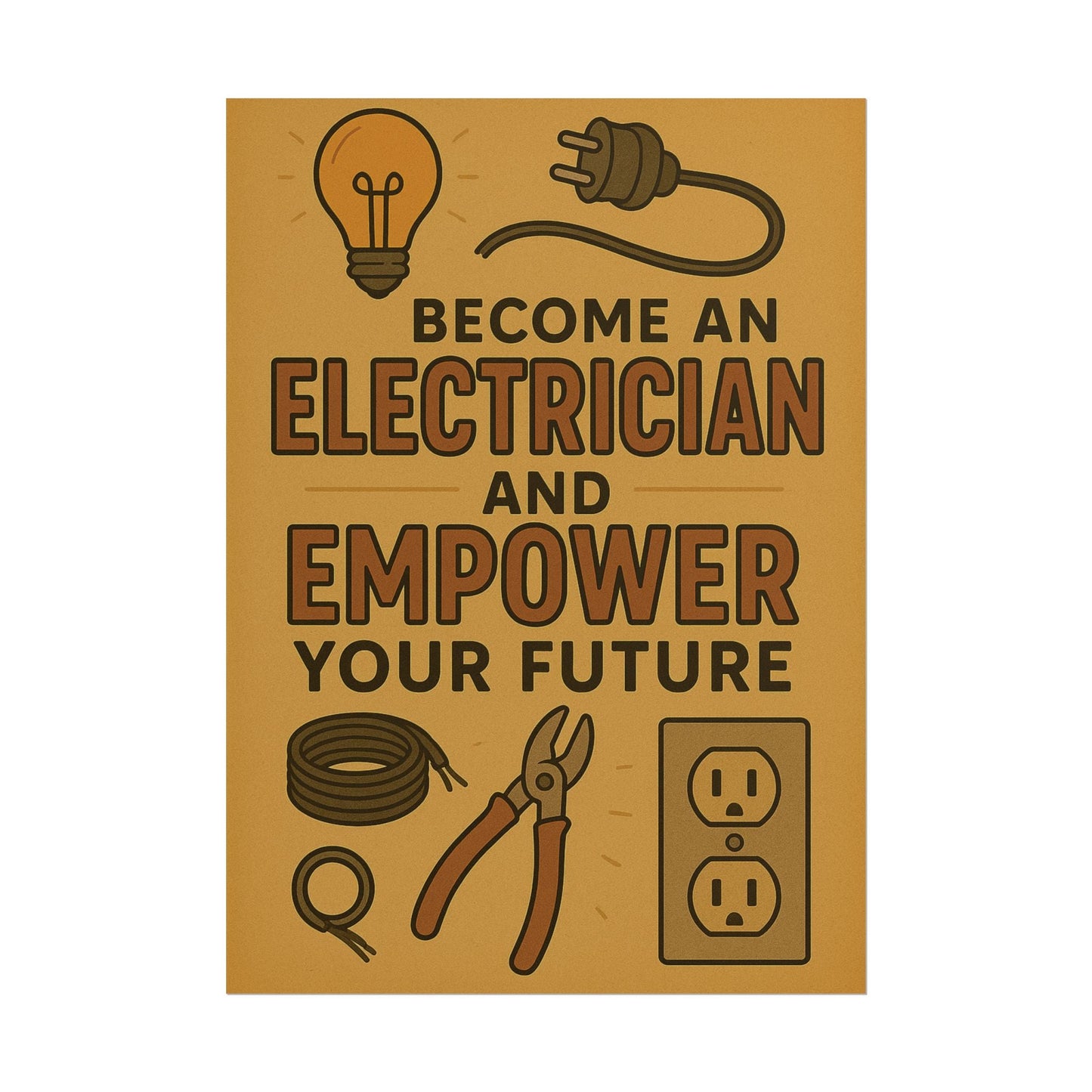 Motivational Trade Poster "Become an electrician" - BuildBossUK