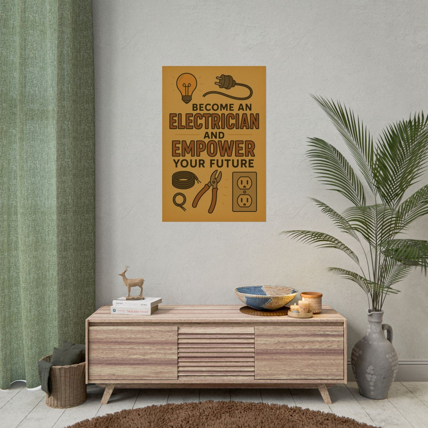 Motivational Trade Poster "Become an electrician" - BuildBossUK