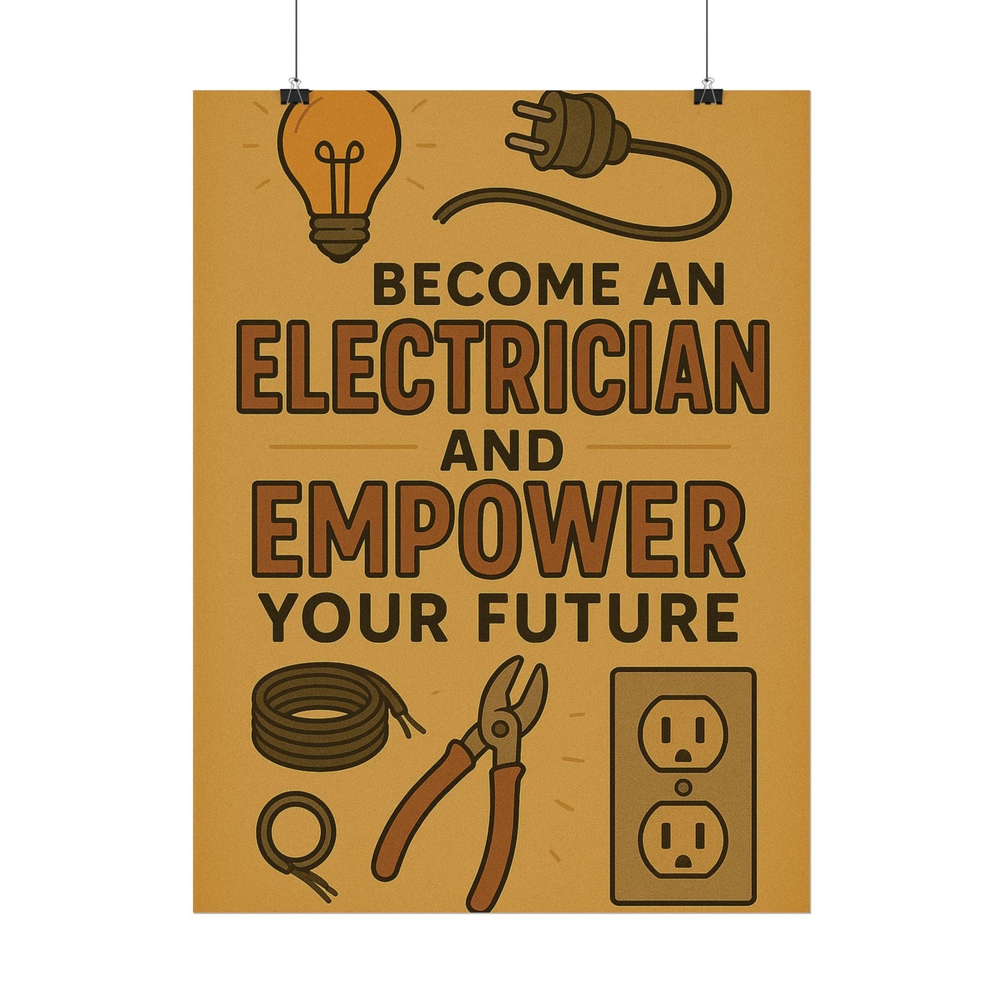 Motivational Trade Poster "Become an electrician" - BuildBossUK