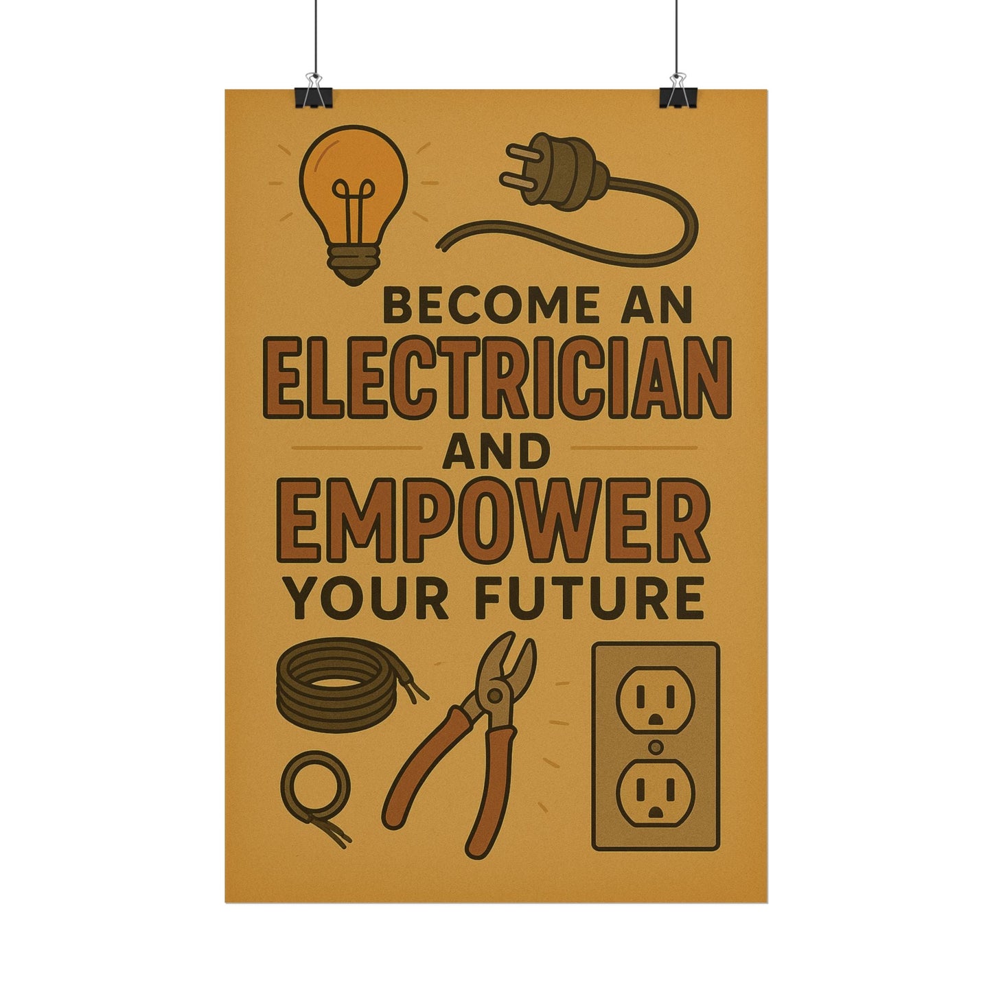 Motivational Trade Poster "Become an electrician" - BuildBossUK