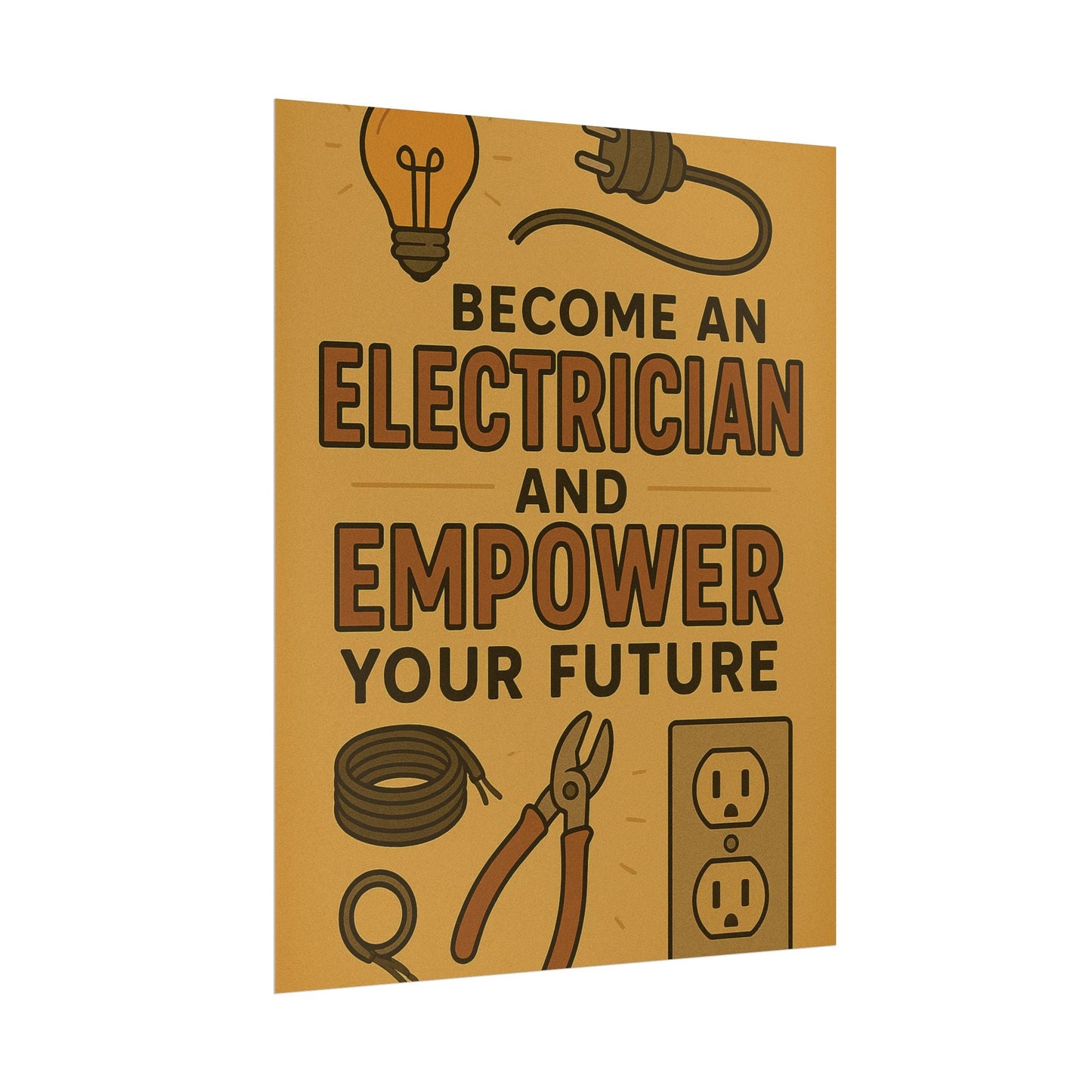 Motivational Trade Poster "Become an electrician" - BuildBossUK