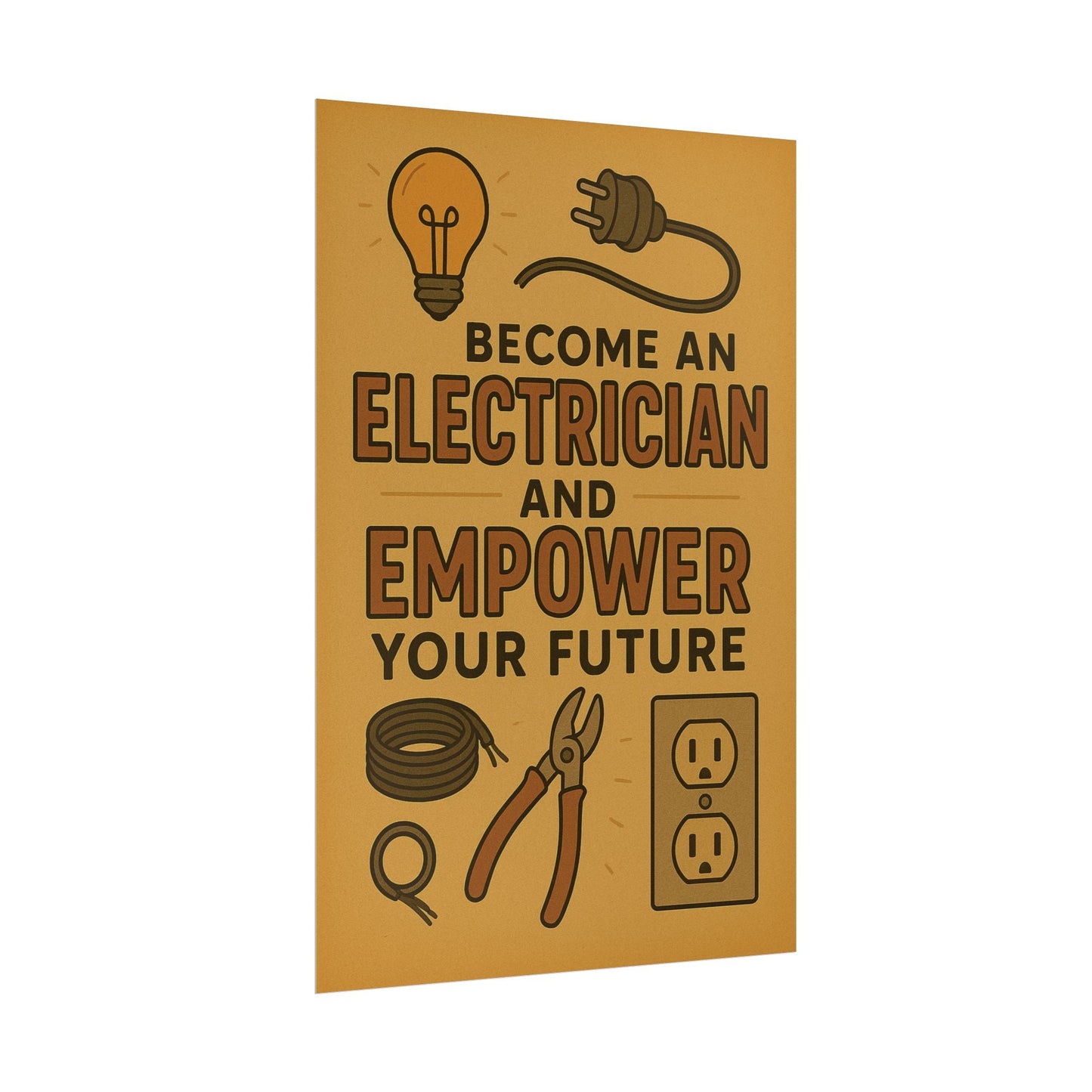 Motivational Trade Poster "Become an electrician" - BuildBossUK