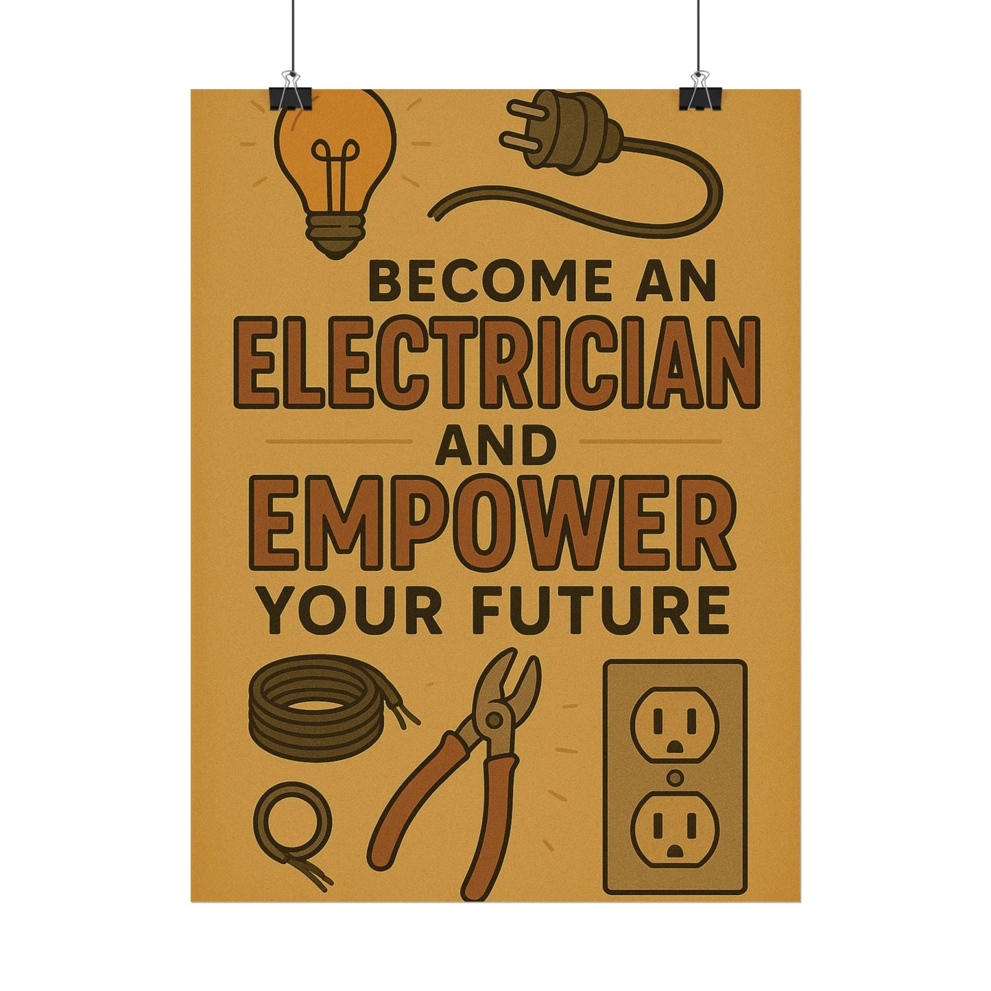 Motivational Trade Poster "Become an electrician" - BuildBossUK