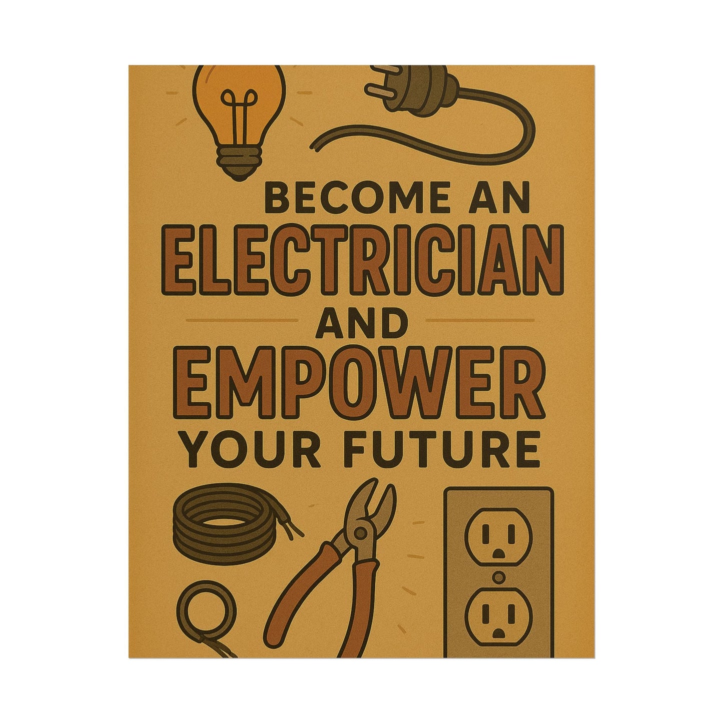 Motivational Trade Poster "Become an electrician" - BuildBossUK