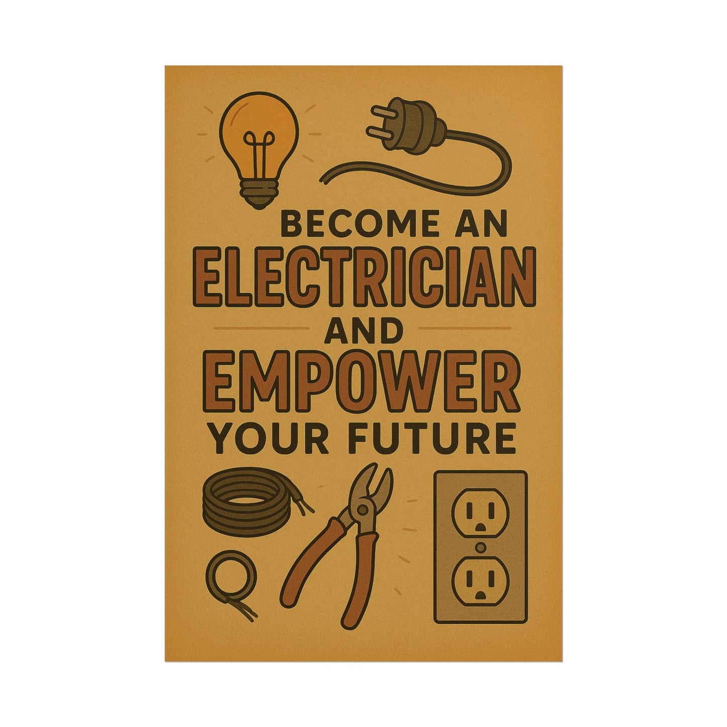 Motivational Trade Poster "Become an electrician" - BuildBossUK