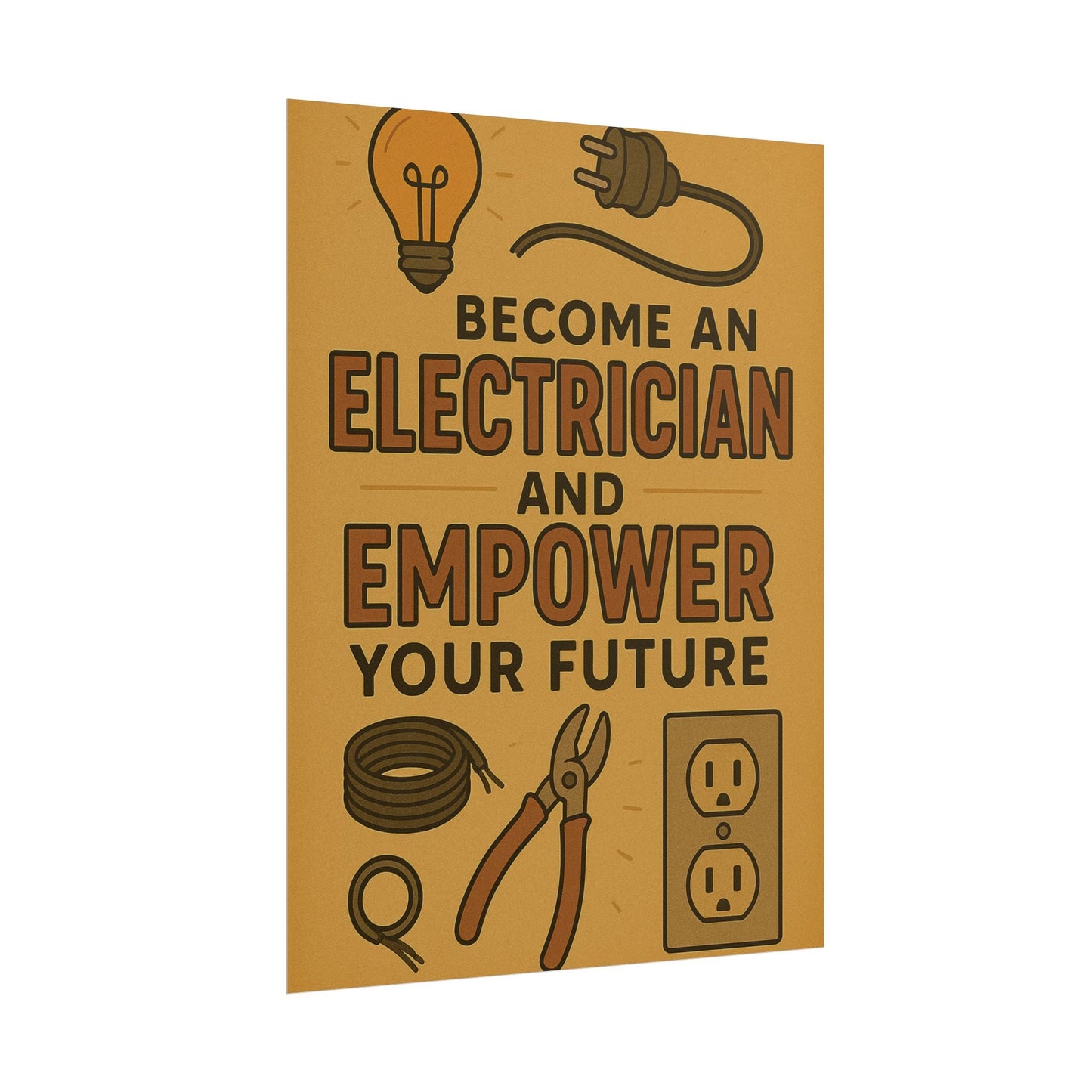 Motivational Trade Poster "Become an electrician" - BuildBossUK