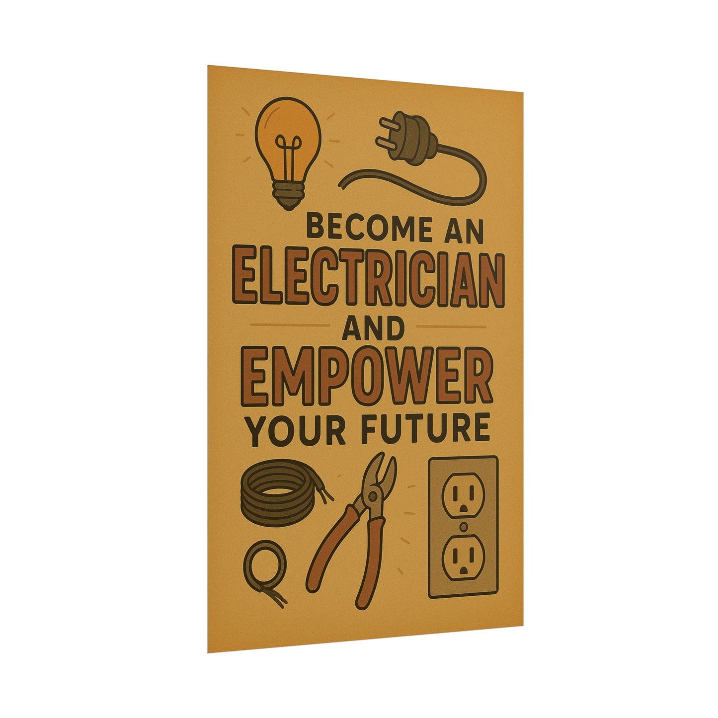 Motivational Trade Poster "Become an electrician" - BuildBossUK