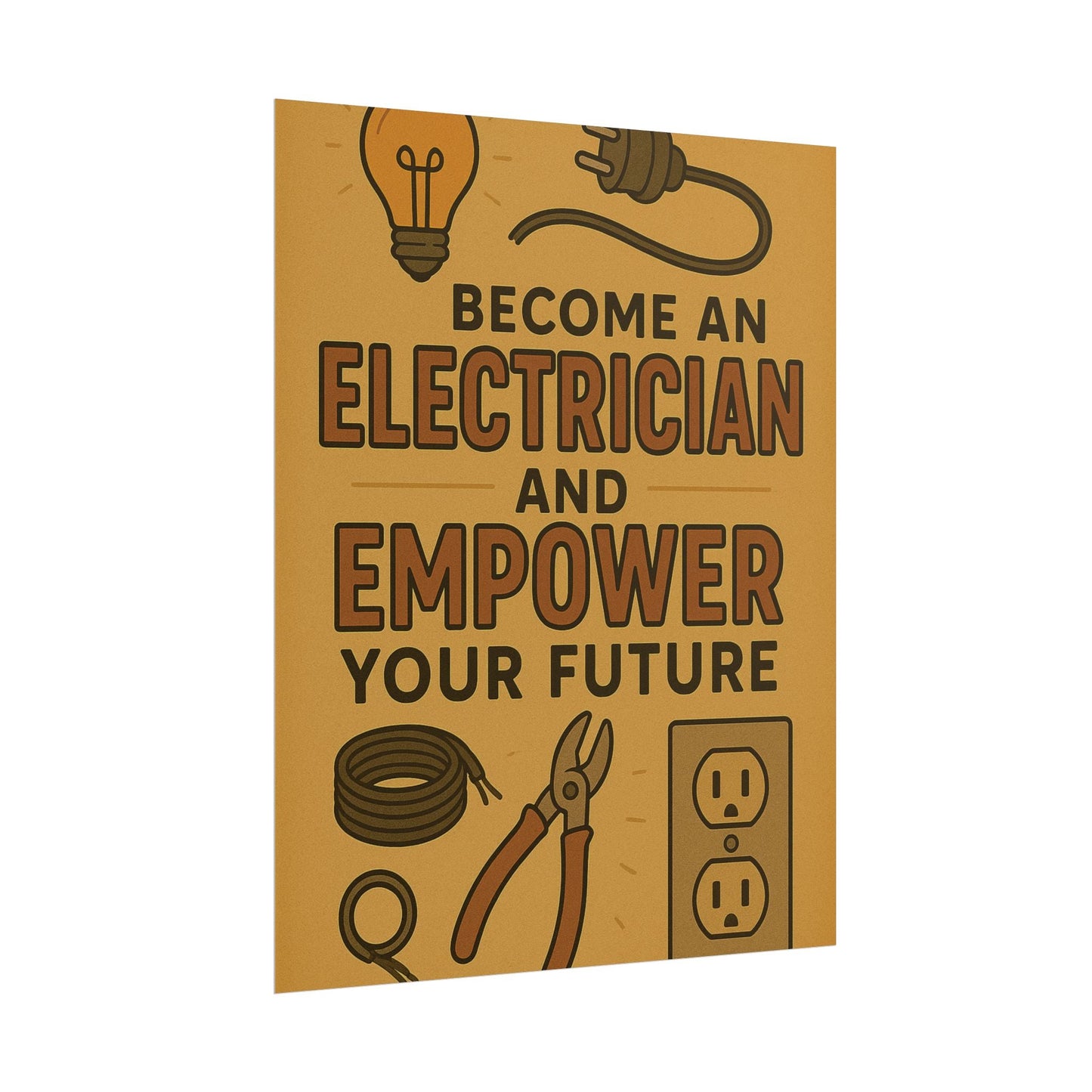Motivational Trade Poster "Become an electrician" - BuildBossUK