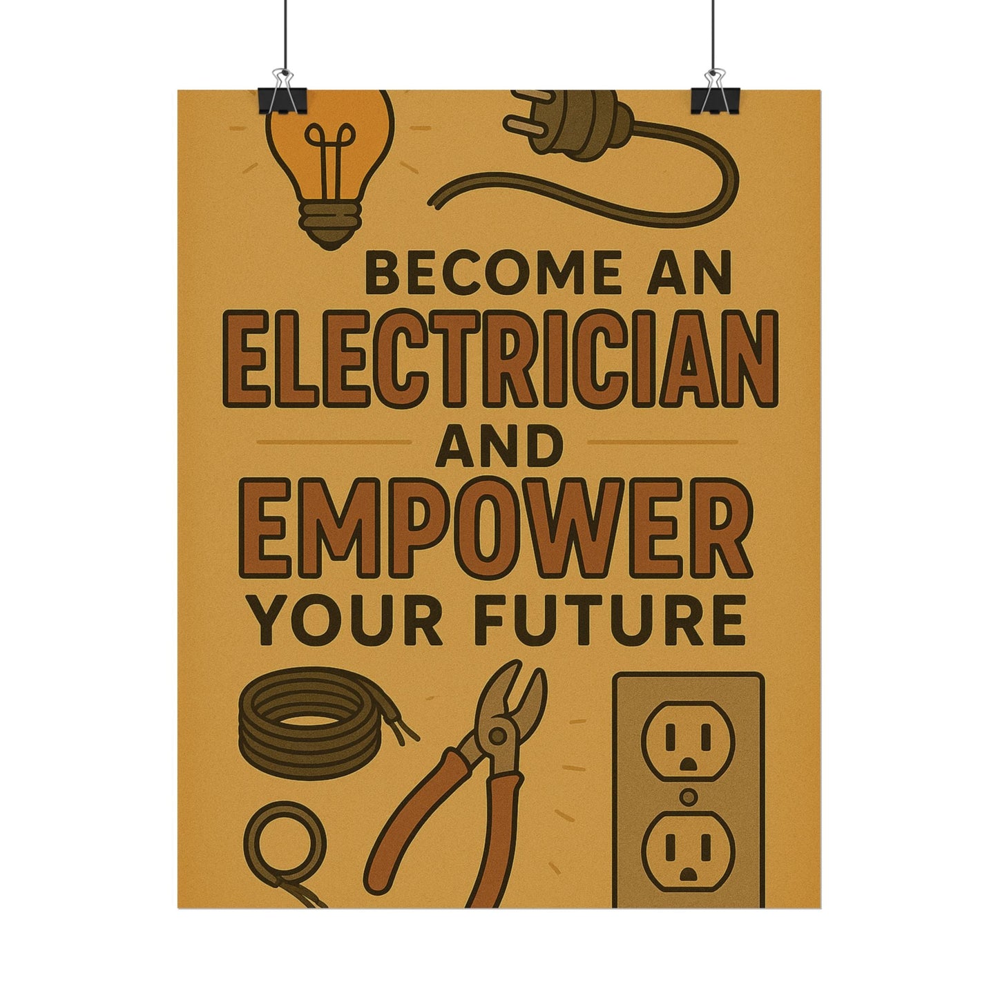 Motivational Trade Poster "Become an electrician" - BuildBossUK