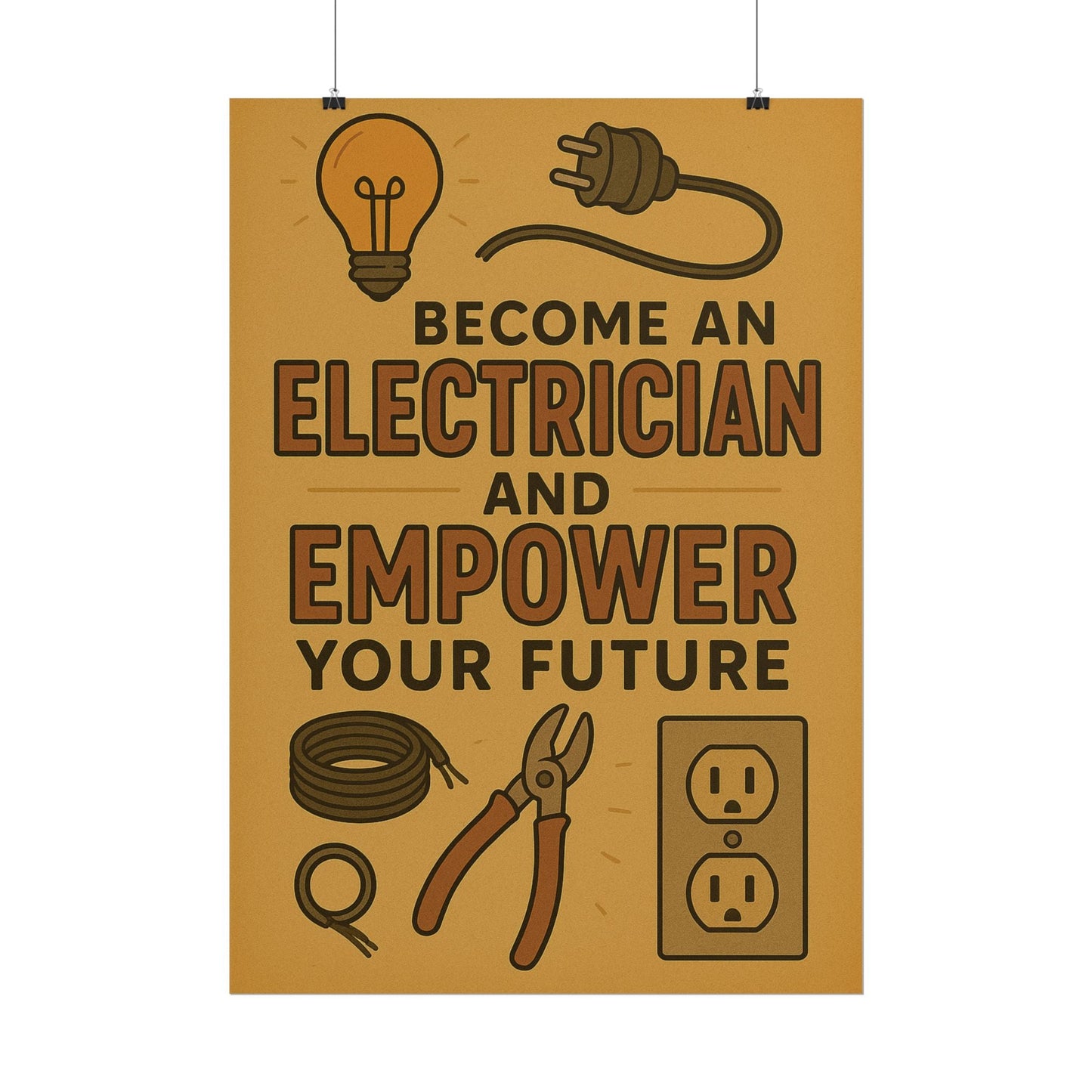 Motivational Trade Poster "Become an electrician" - BuildBossUK
