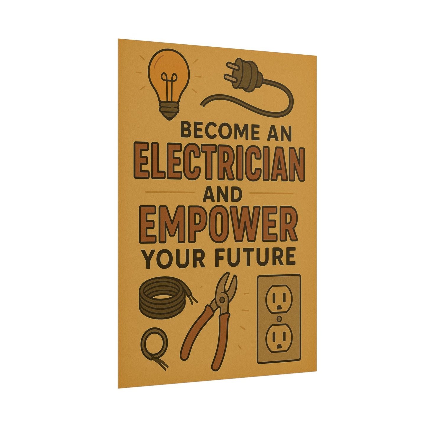 Motivational Trade Poster "Become an electrician" - BuildBossUK
