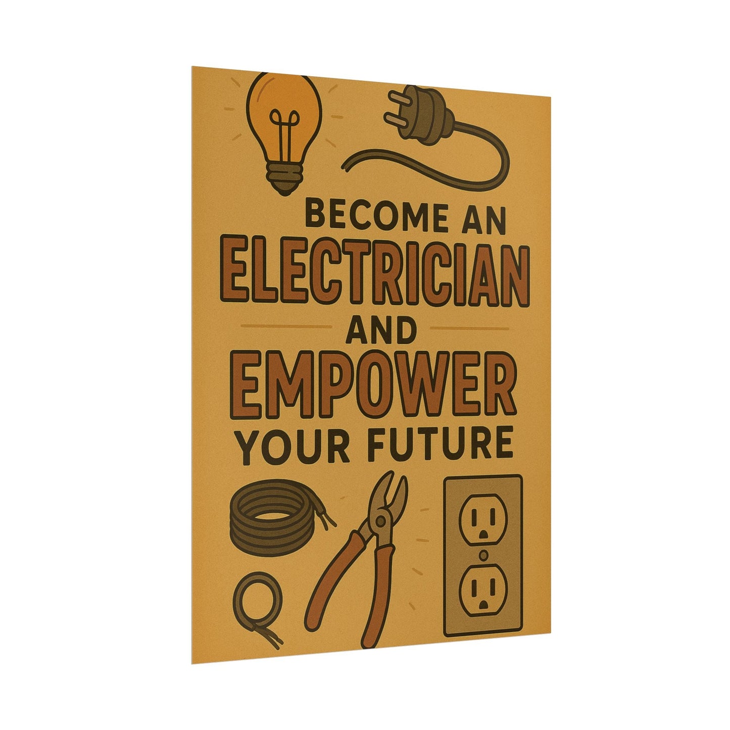 Motivational Trade Poster "Become an electrician" - BuildBossUK
