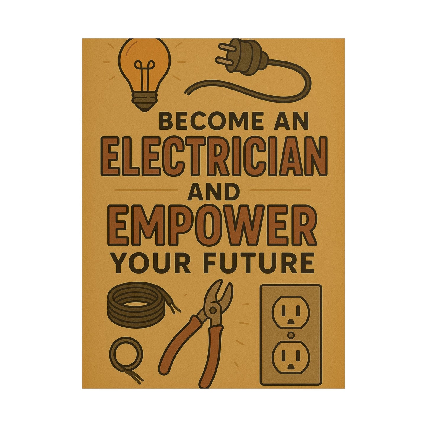 Motivational Trade Poster "Become an electrician" - BuildBossUK