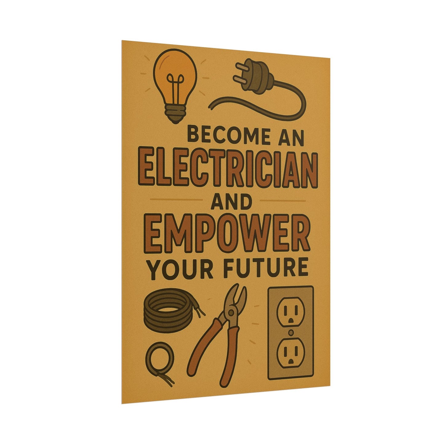 Motivational Trade Poster "Become an electrician" - BuildBossUK