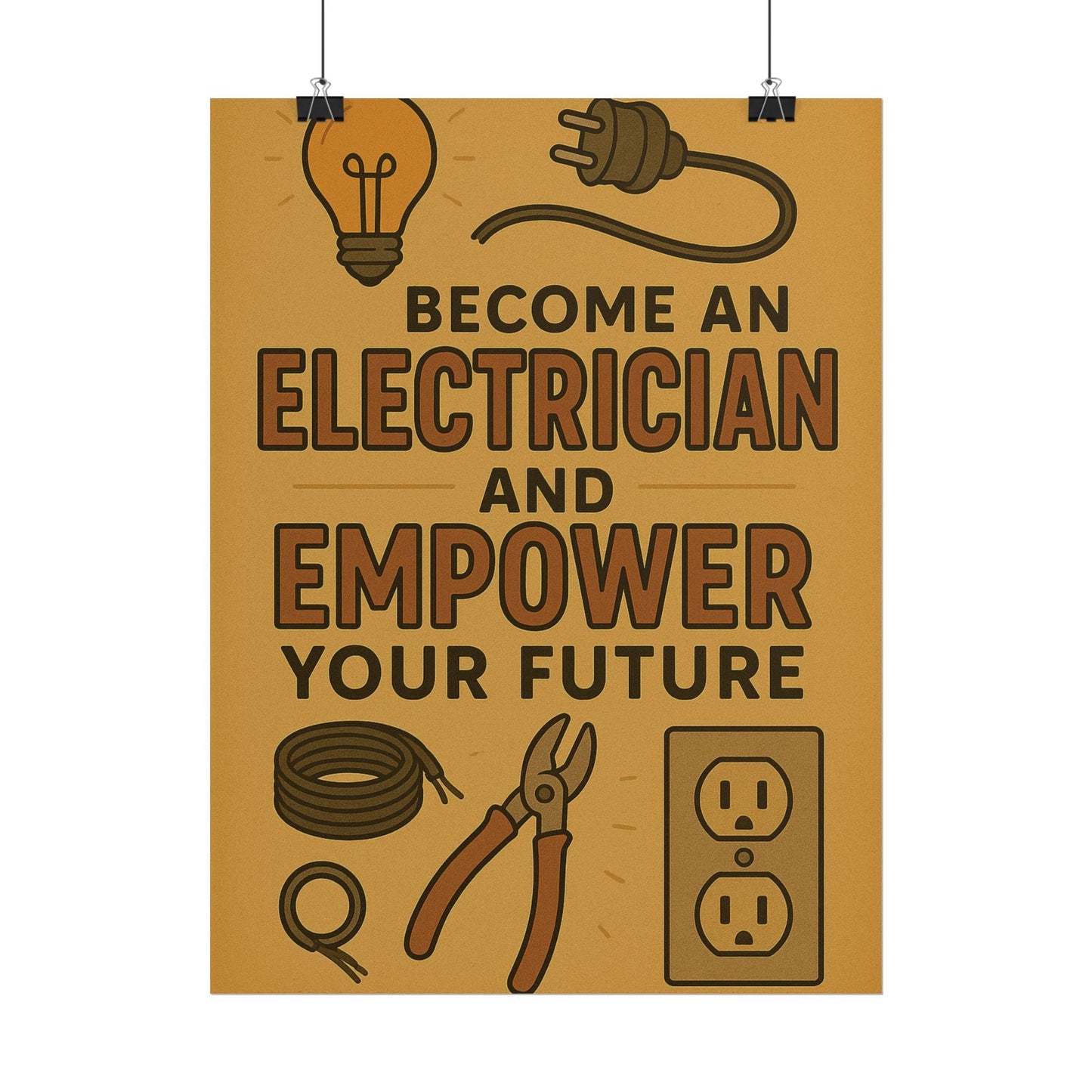 Motivational Trade Poster "Become an electrician" - BuildBossUK