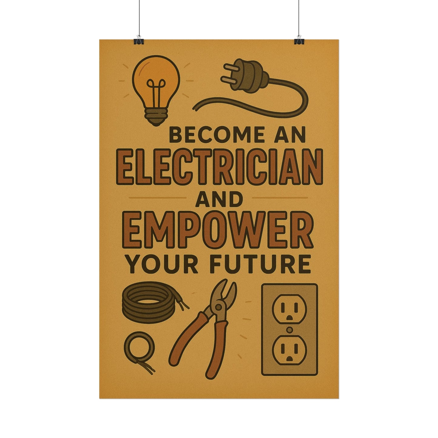 Motivational Trade Poster "Become an electrician" - BuildBossUK