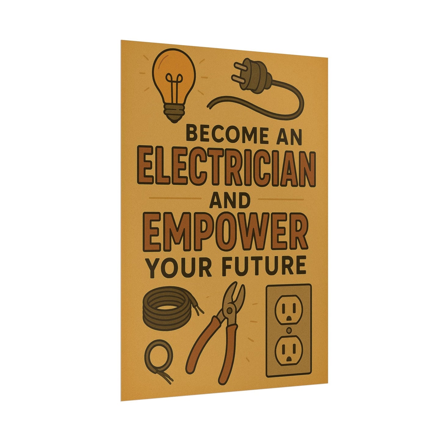 Motivational Trade Poster "Become an electrician" - BuildBossUK
