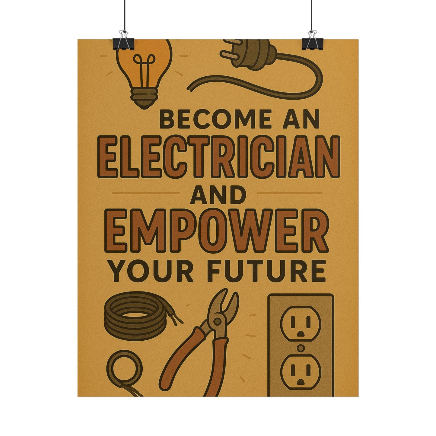 Motivational Trade Poster "Become an electrician" - BuildBossUK