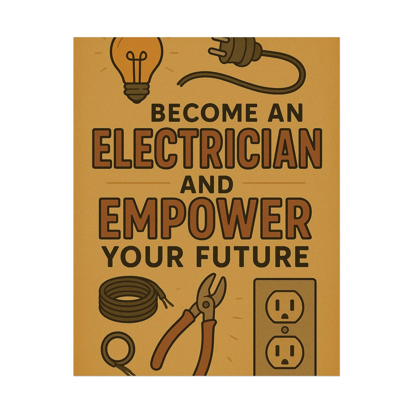 Motivational Trade Poster "Become an electrician" - BuildBossUK