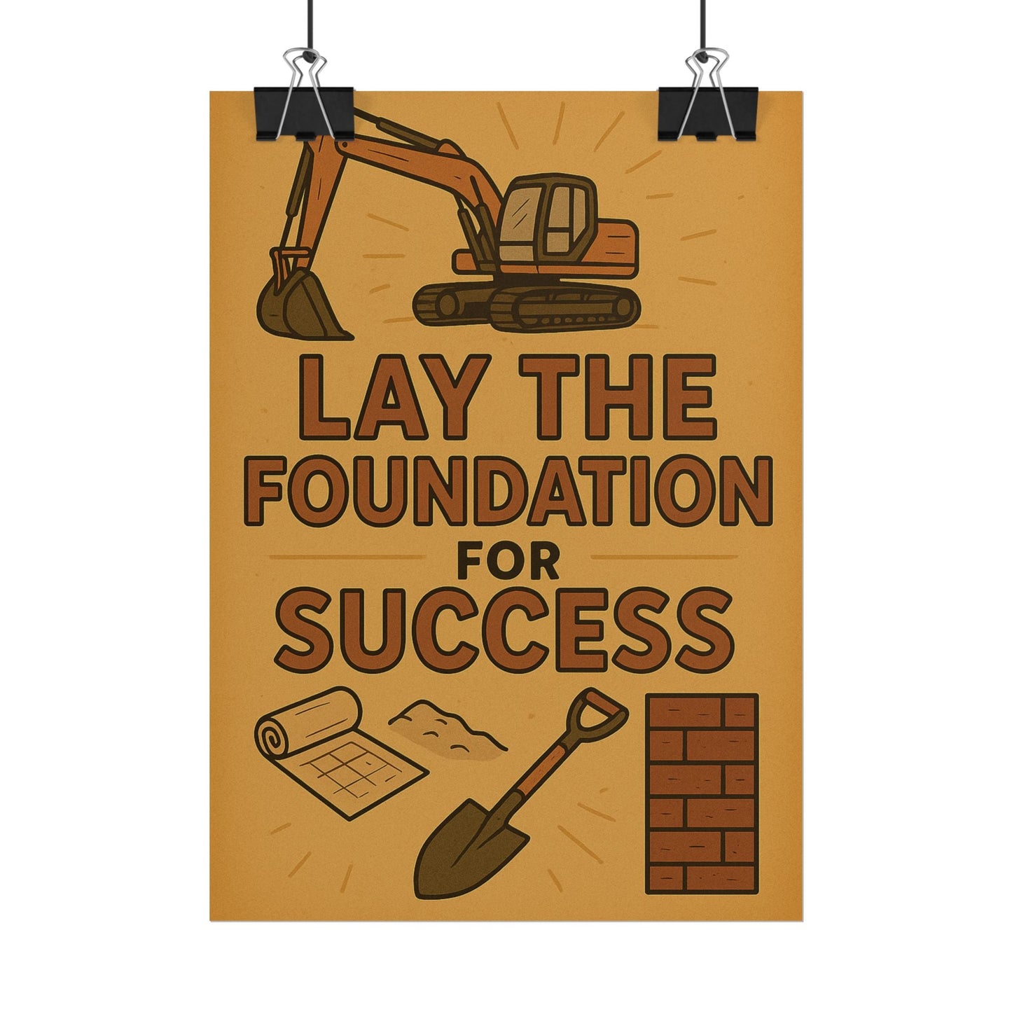 Motivational Trade Poster "Lay the foundation for success" - BuildBossUK
