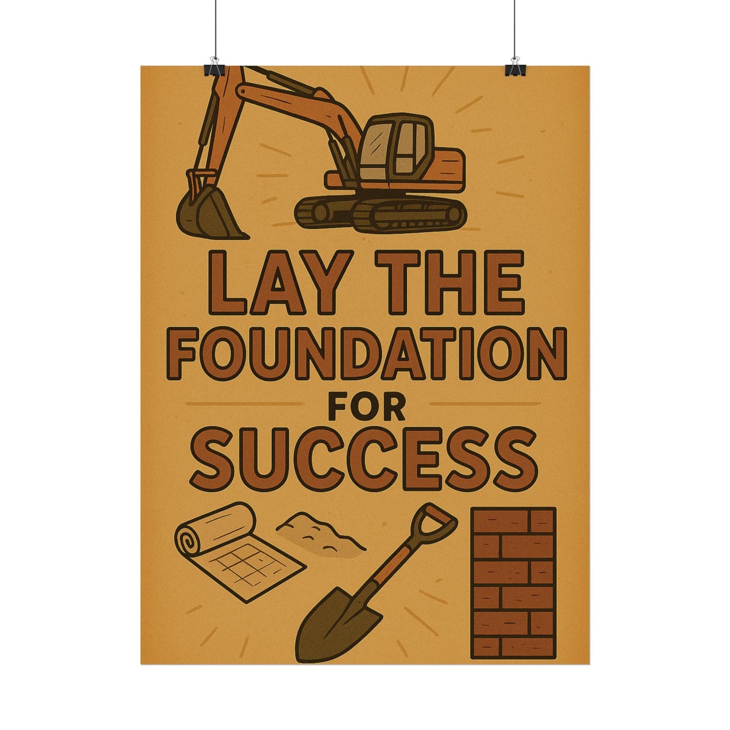 Motivational Trade Poster "Lay the foundation for success" - BuildBossUK