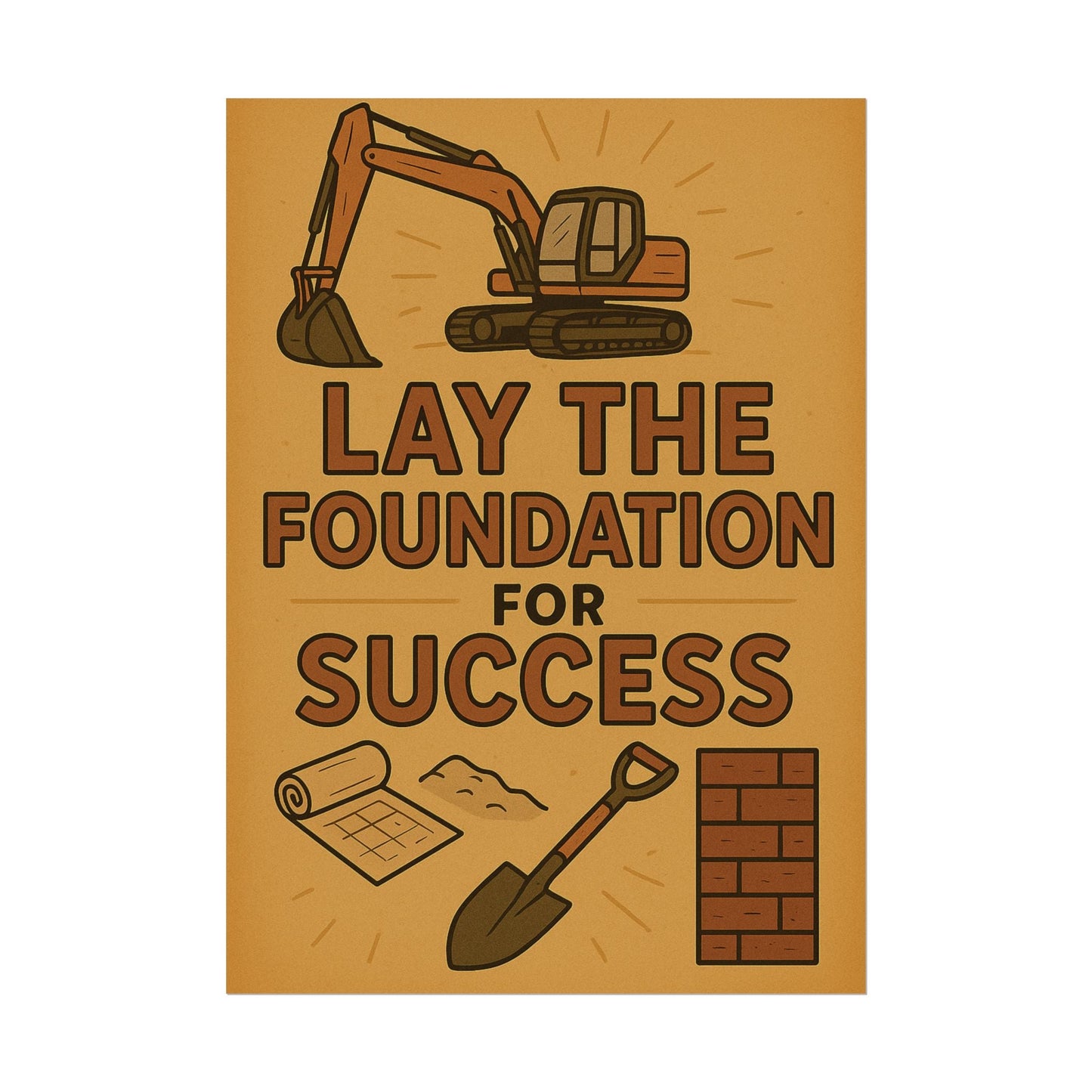 Motivational Trade Poster "Lay the foundation for success" - BuildBossUK