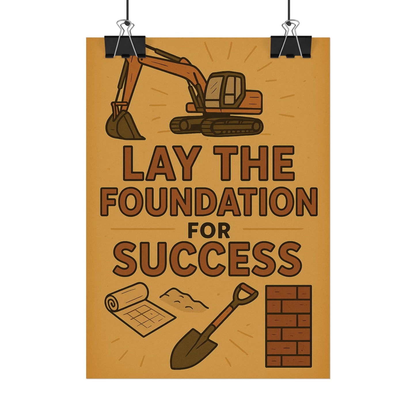 Motivational Trade Poster "Lay the foundation for success" - BuildBossUK